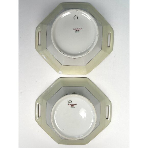 2 Theodore Haviland Limoges 1925-36 Miami Octagonal Ivory Floral COVERED DISHES - Picture 5 of 8